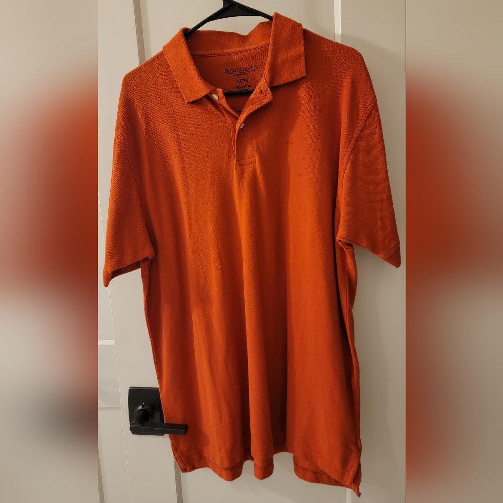 Faded Glory Vibrant Orange Polo Shirt
